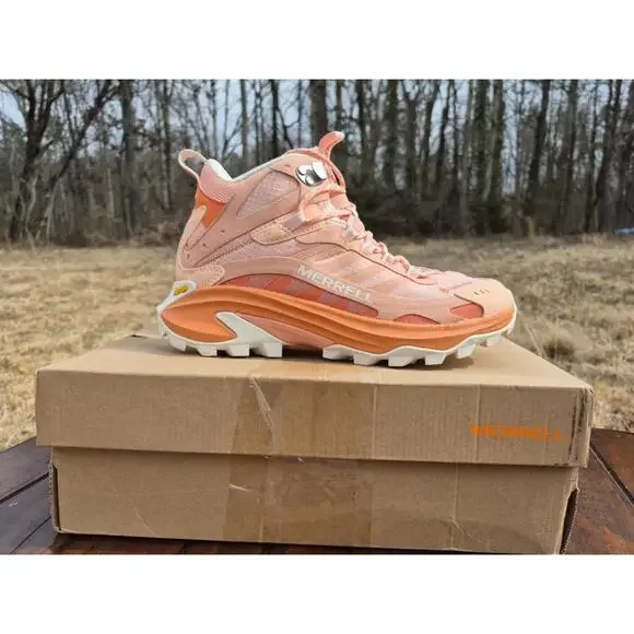 Merrell Moab Speed 2 Mid GORE-TEX Hiking Boots for Ladies - Peach - 7M Womens - Picture 2 of 9